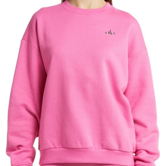 Alo Yoga Accolade Pink Paradise Crew Neck Pullover Size XL 2XL - Picture 2 of 4